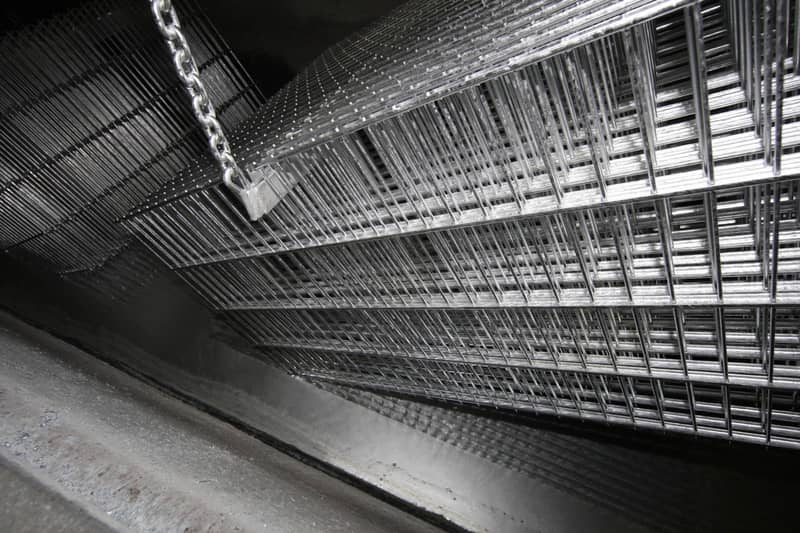 Detailaufnahme einer verzinkten Doppelstabmatte